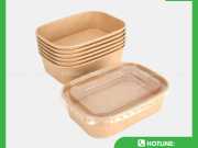 Hộp Giấy Kraft Nắp Nhựa Pet