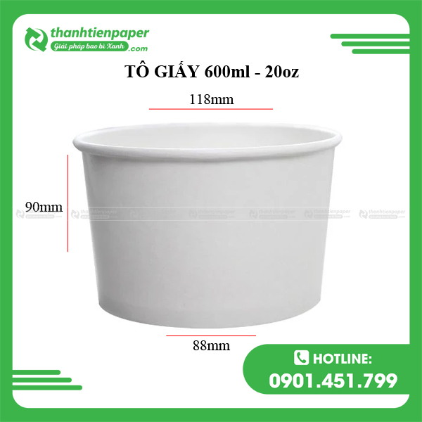 Tô Giấy 600ml - 20oz